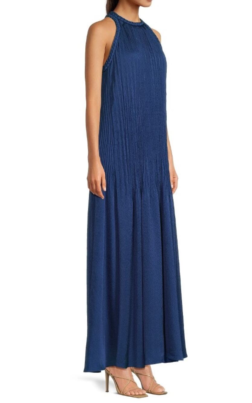 NWOT Emanuel Ungaro Women's Eva Pleated Satin Maxi Dress Size US4 $795